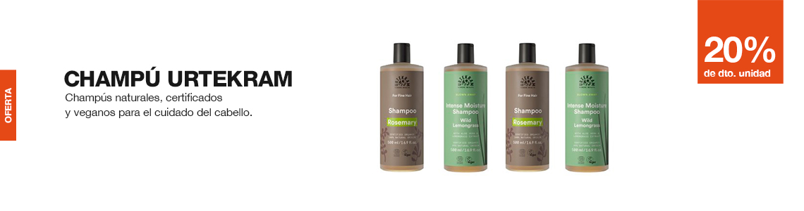 Champs naturales, certificados y veganos para el cuidado del cabello.