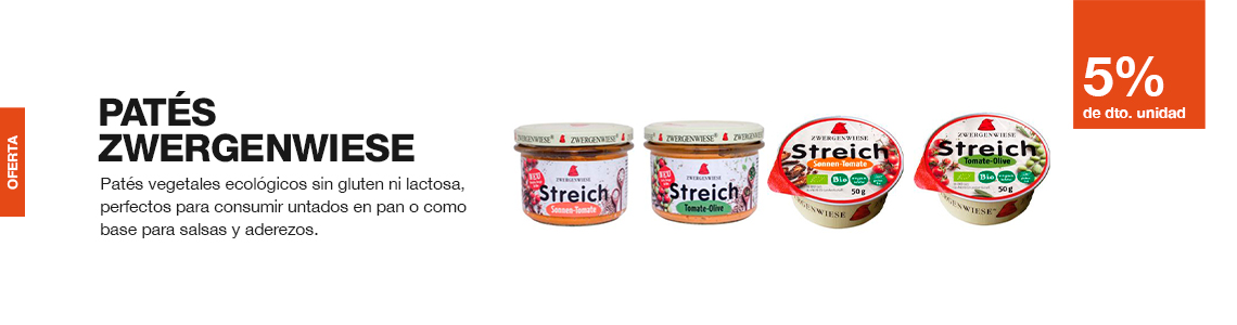 Pats vegetales ecolgicos sin gluten ni lactosa, perfectos para consumir untados en pan o como base para salsas y aderezos.